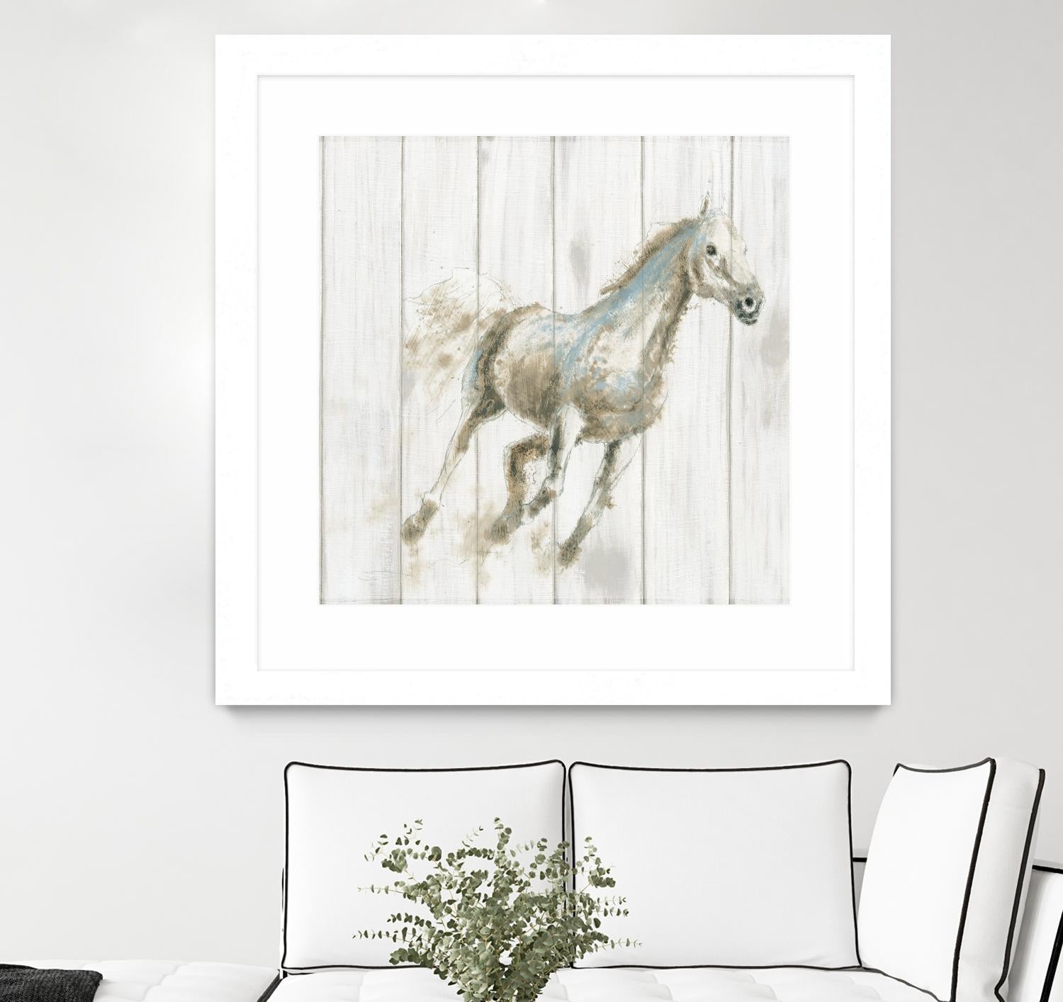 Stallion I on Birch by James Wiens on GIANT ART - grey animals