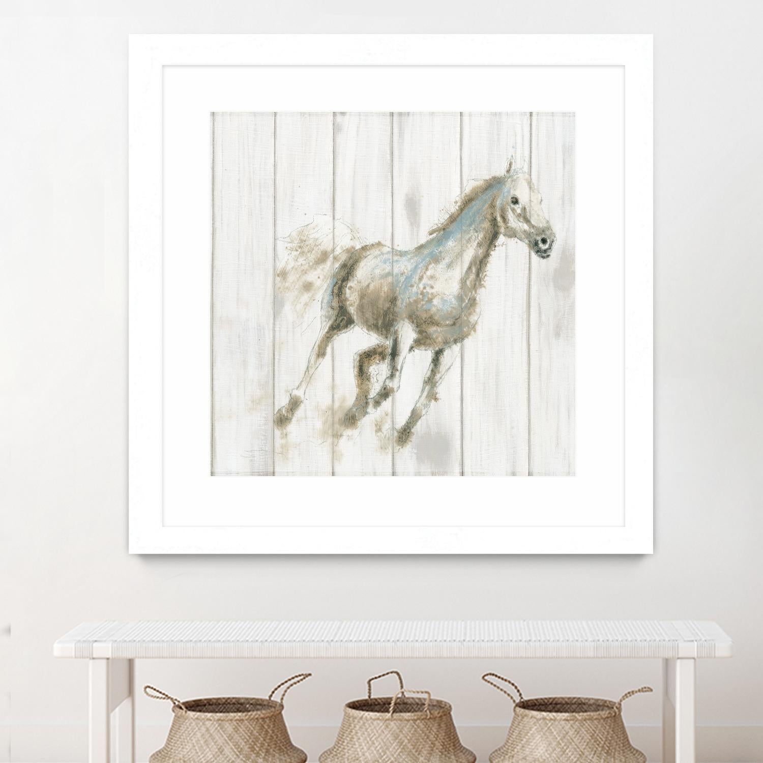 Stallion I on Birch by James Wiens on GIANT ART - grey animals