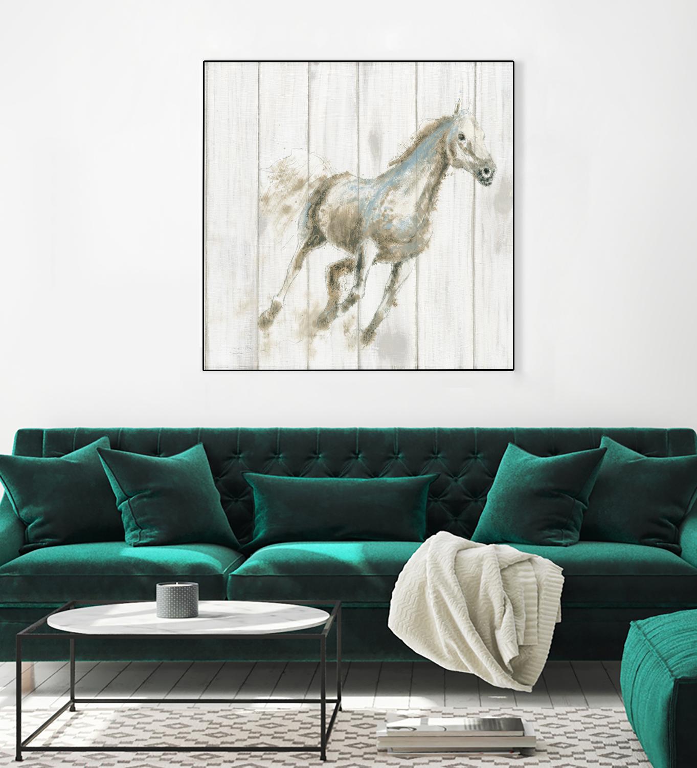 Stallion I on Birch by James Wiens on GIANT ART - grey animals