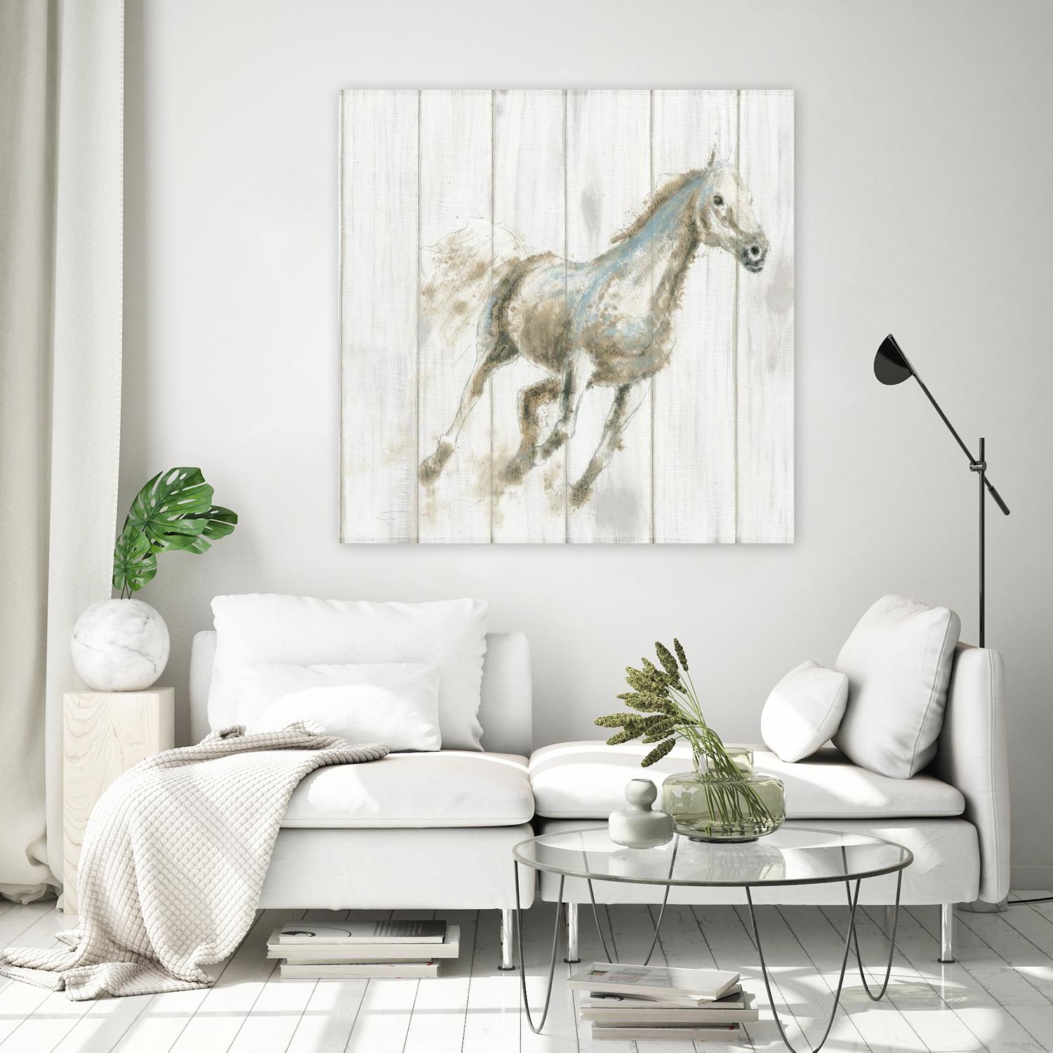 Stallion I on Birch by James Wiens on GIANT ART - white animals horse