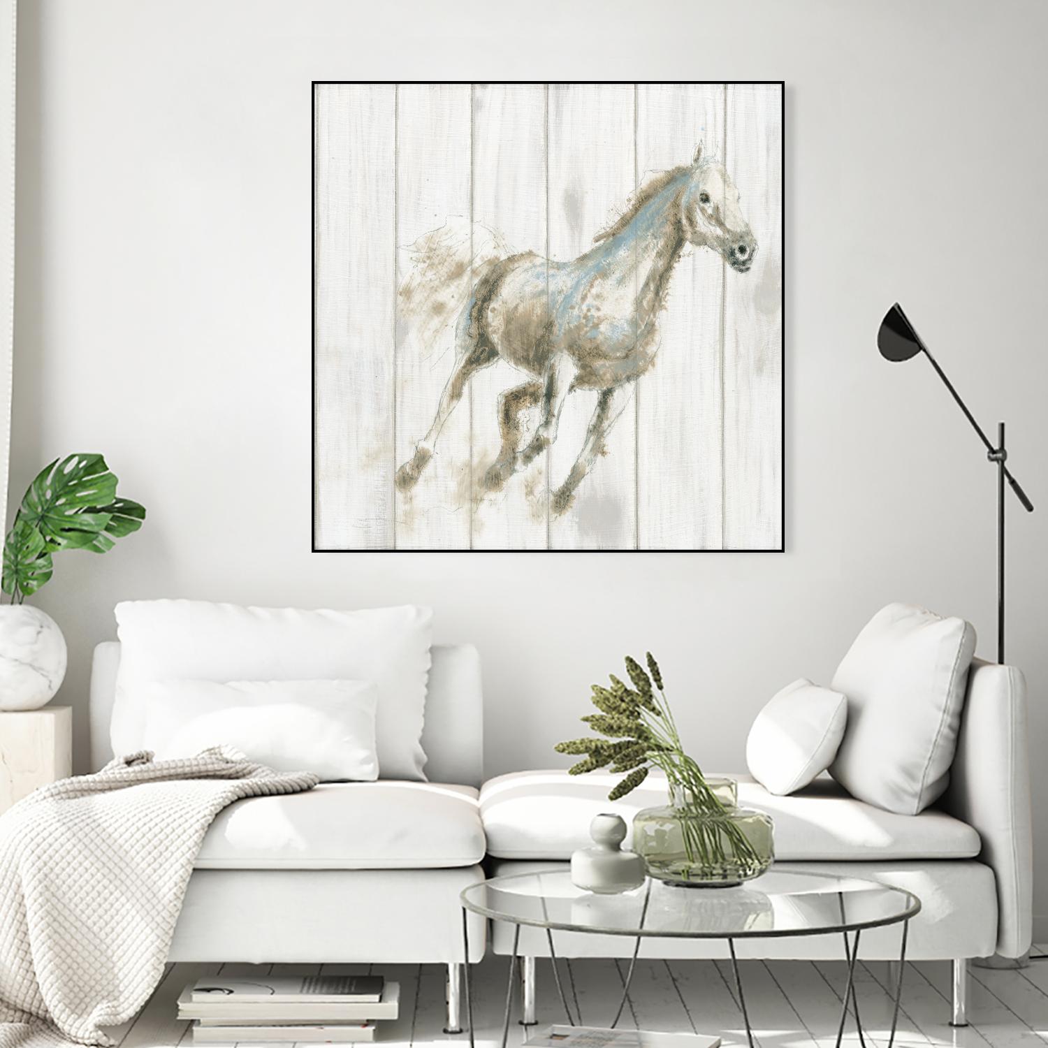 Stallion I on Birch by James Wiens on GIANT ART - grey animals