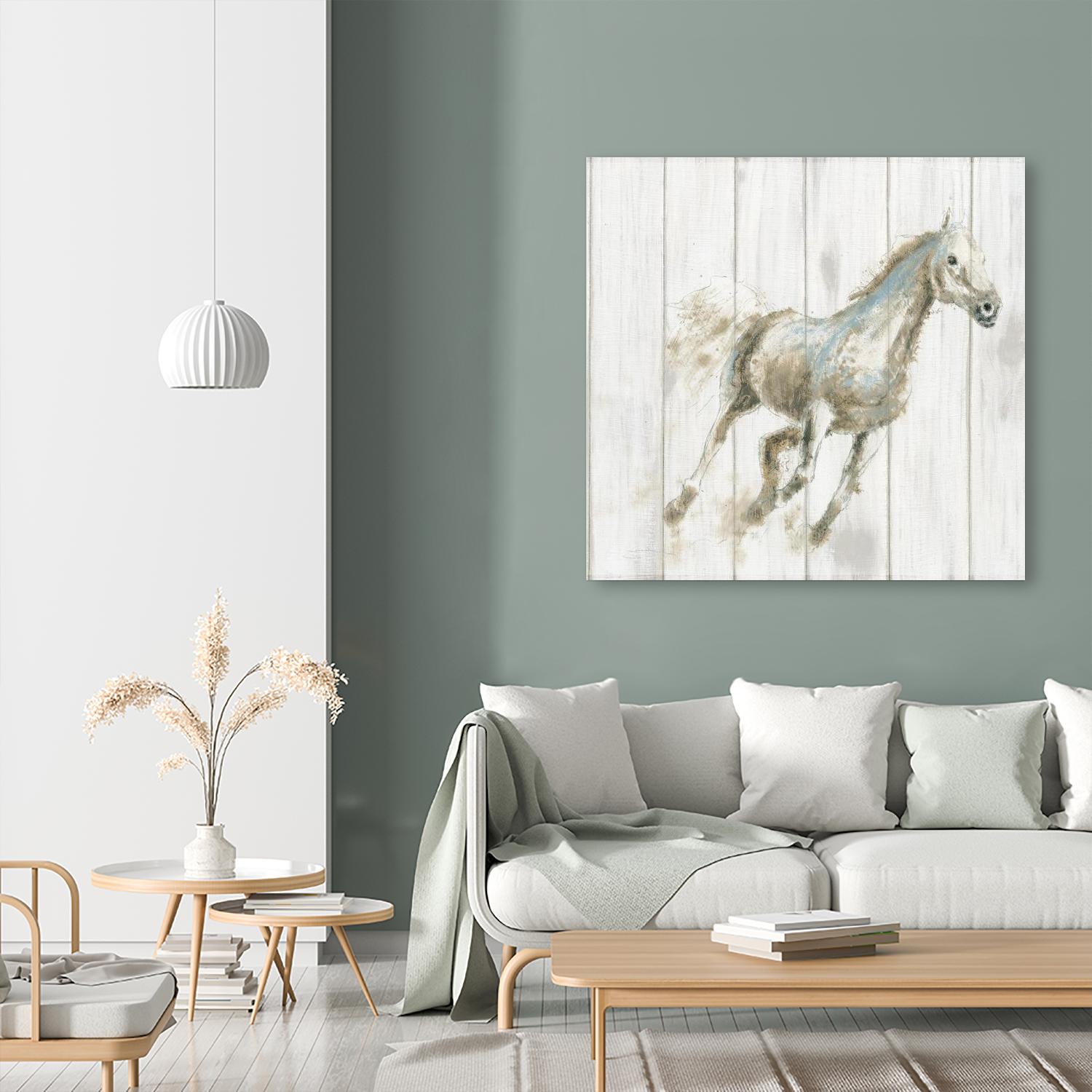 Stallion I on Birch by James Wiens on GIANT ART - white animals horse