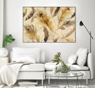 Feather Toss by Albena Hristova on GIANT ART - yellow contemporary