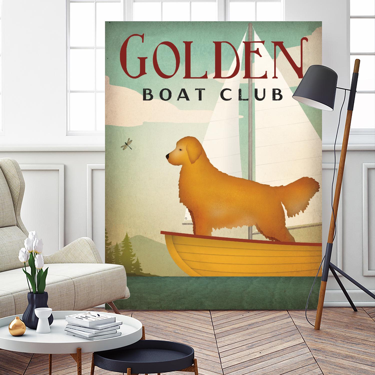 Golden Sail by Ryan Fowler on GIANT ART - blue animals