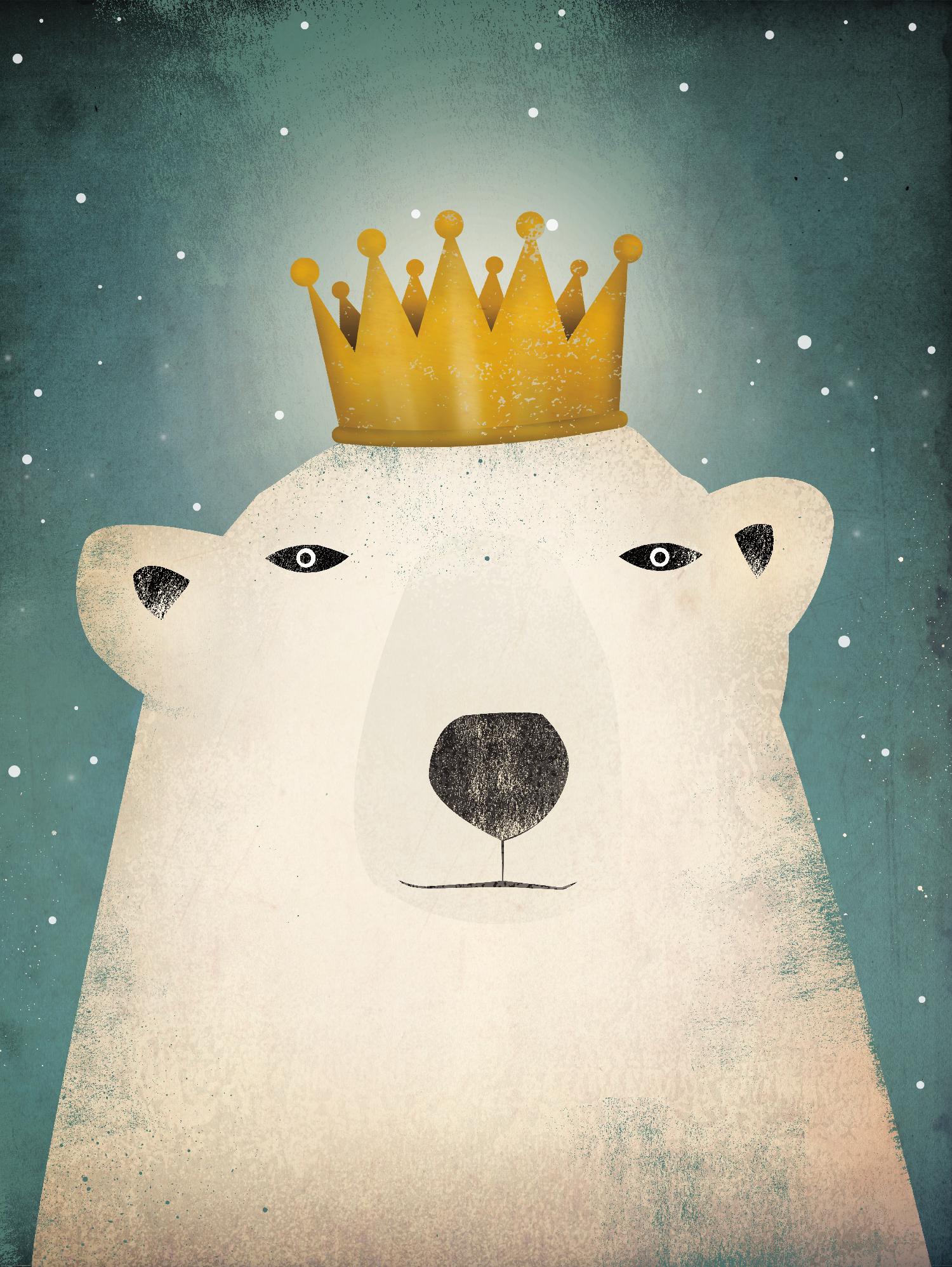 Polar King by Ryan Fowler on GIANT ART - gold art for kids polar bear