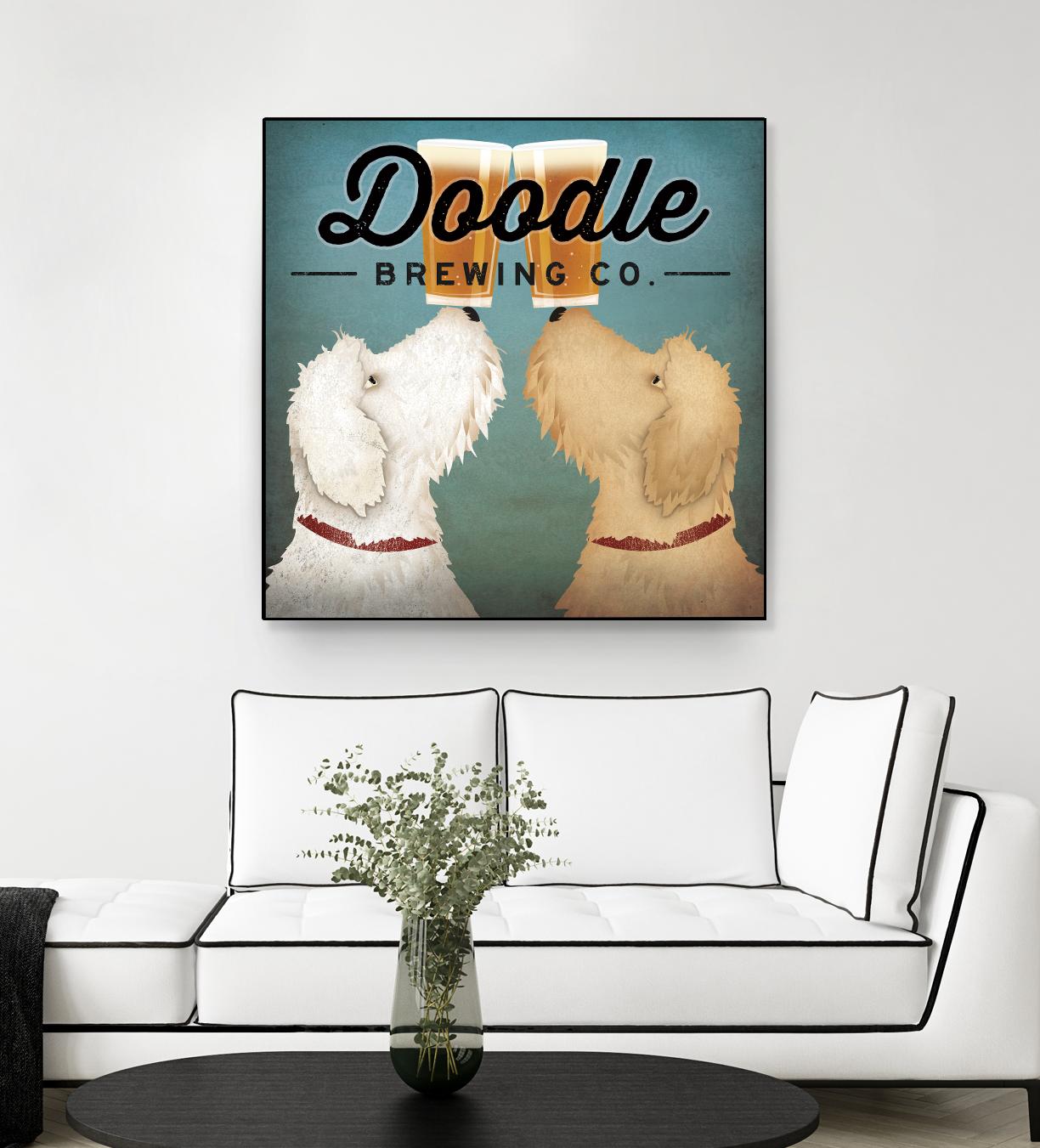 Doodle Beer Double by Ryan Fowler on GIANT ART - beige animals