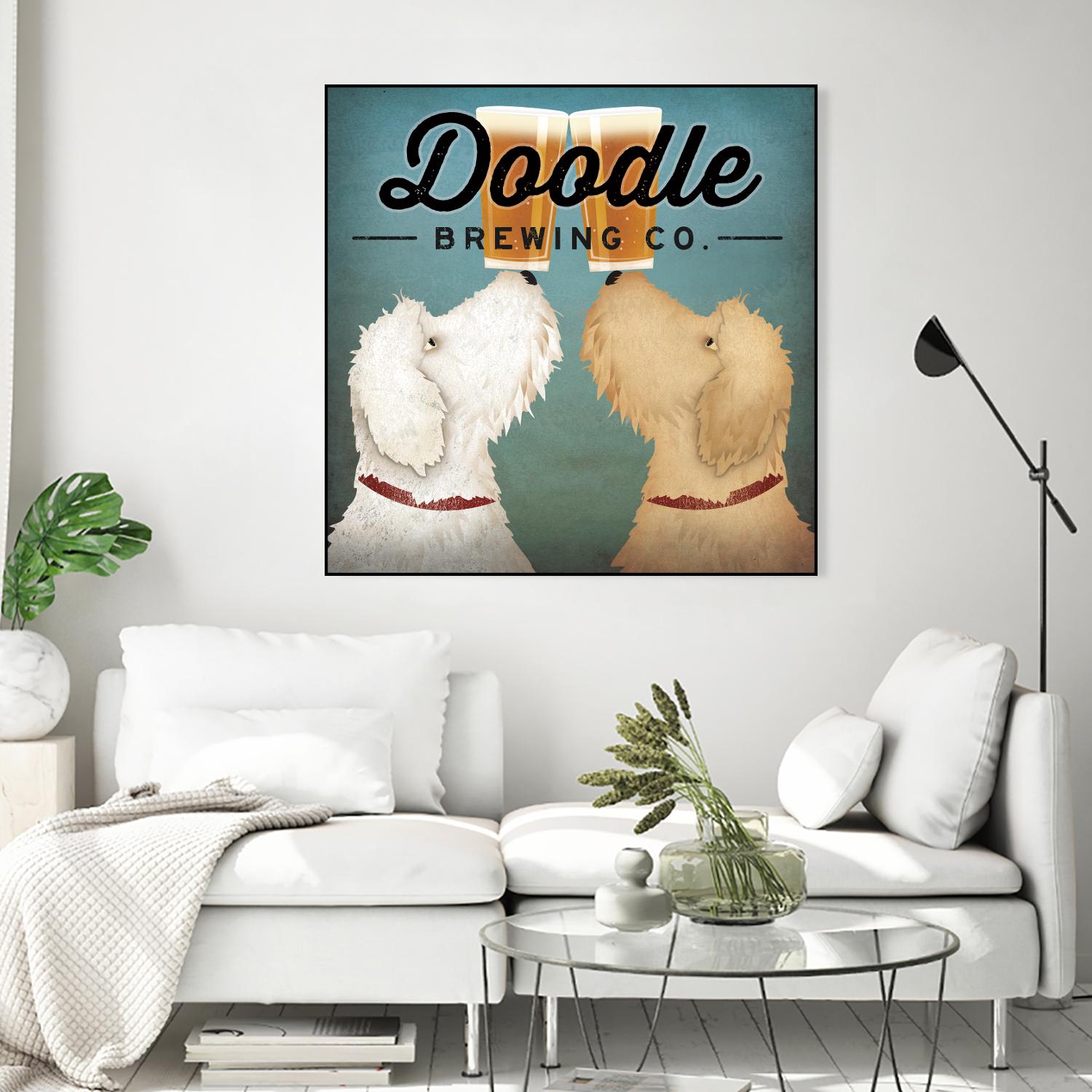 Doodle Beer Double by Ryan Fowler on GIANT ART - beige animals