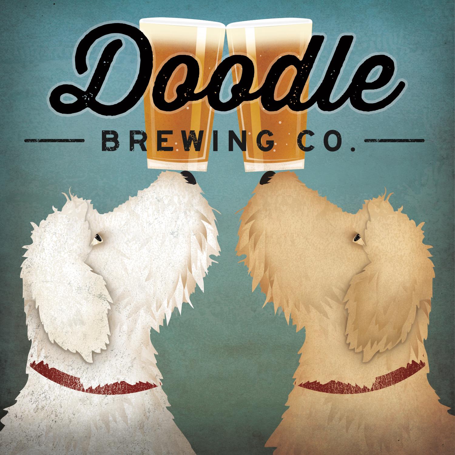 Doodle Beer Double by Ryan Fowler on GIANT ART - beige animals