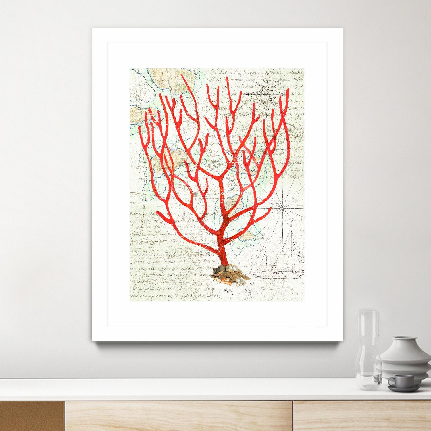 Textured Coral I by Avery Tillmon on GIANT ART - beige nautical