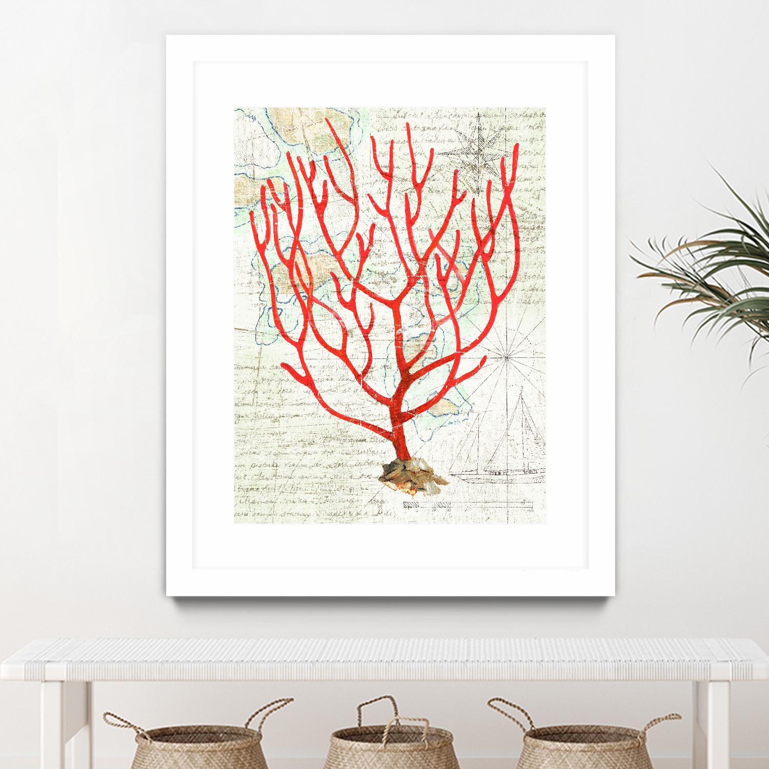 Textured Coral I by Avery Tillmon on GIANT ART - beige nautical