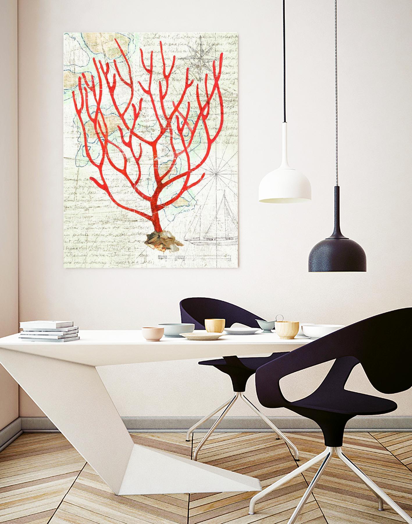 Textured Coral I by Avery Tillmon on GIANT ART - beige nautical