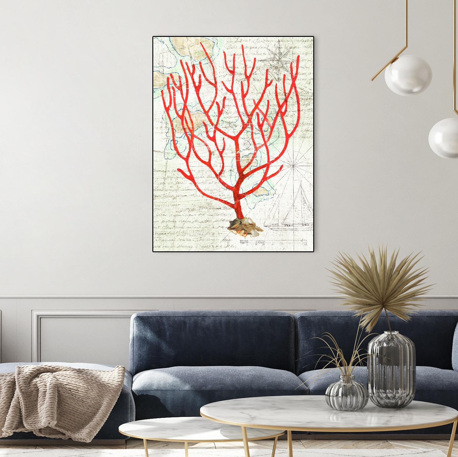 Textured Coral I by Avery Tillmon on GIANT ART - beige nautical