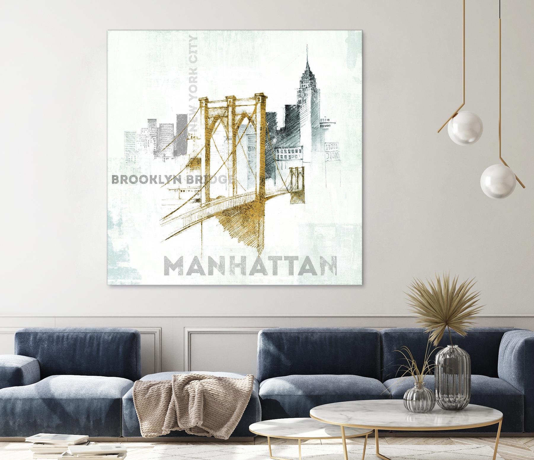 Brooklyn Bridge by Avery Tillmon on GIANT ART - grey city scene