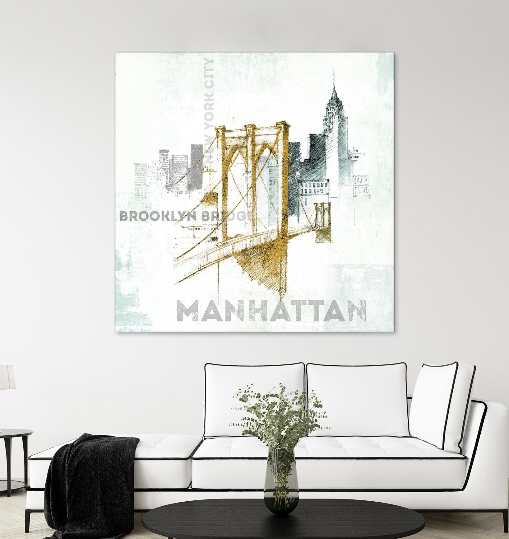 Brooklyn Bridge by Avery Tillmon on GIANT ART - grey city scene