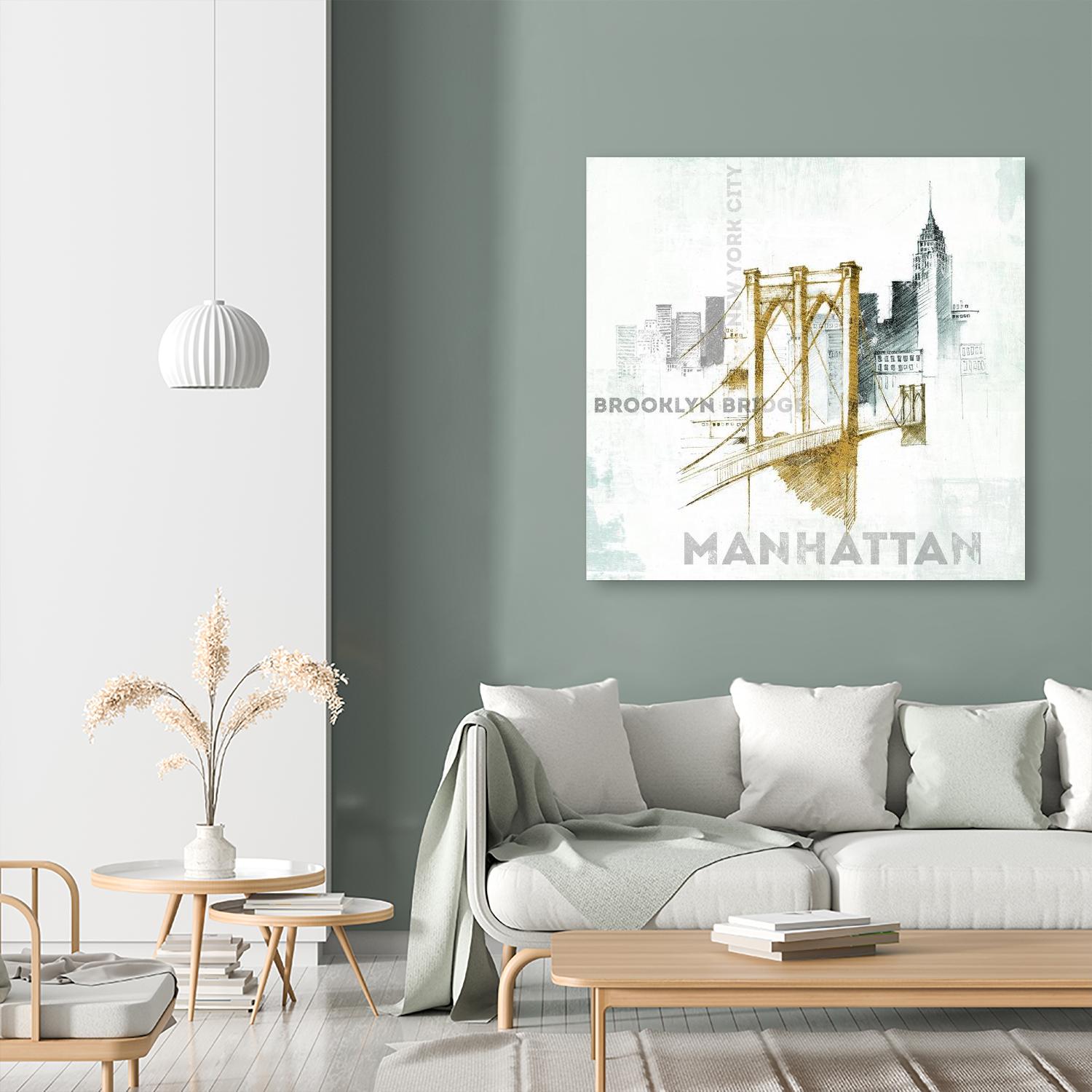 Brooklyn Bridge by Avery Tillmon on GIANT ART - grey city scene