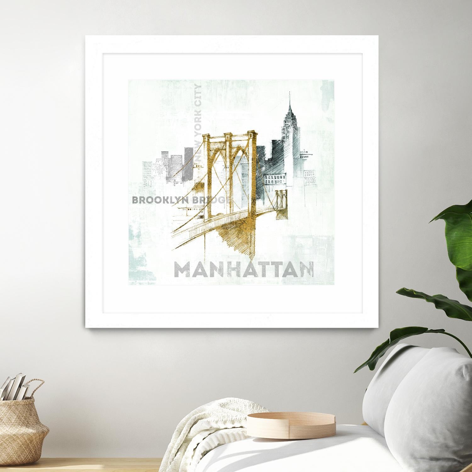 Brooklyn Bridge by Avery Tillmon on GIANT ART - grey city scene
