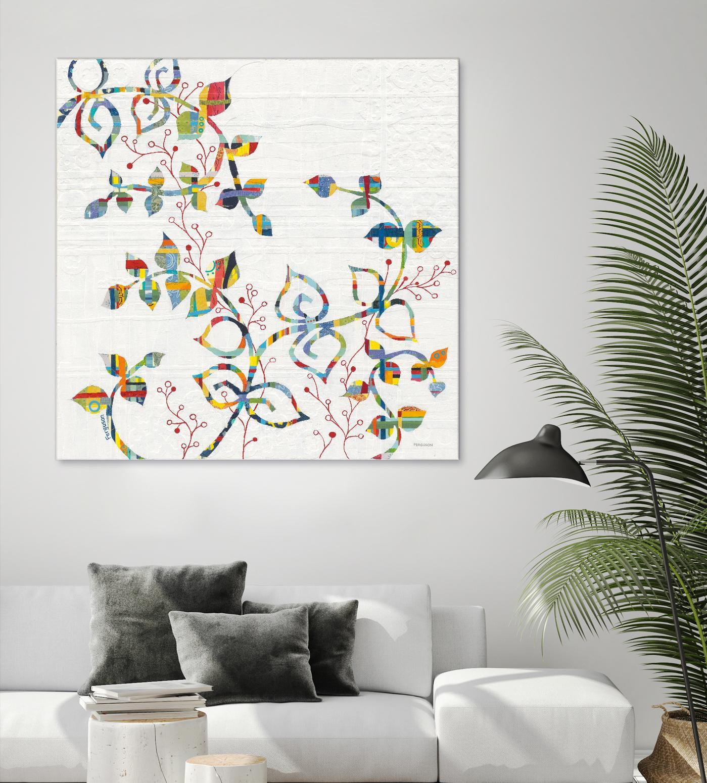 Rainbow Vines with Berries by Moira Hershey on GIANT ART - multi plants & trees natures