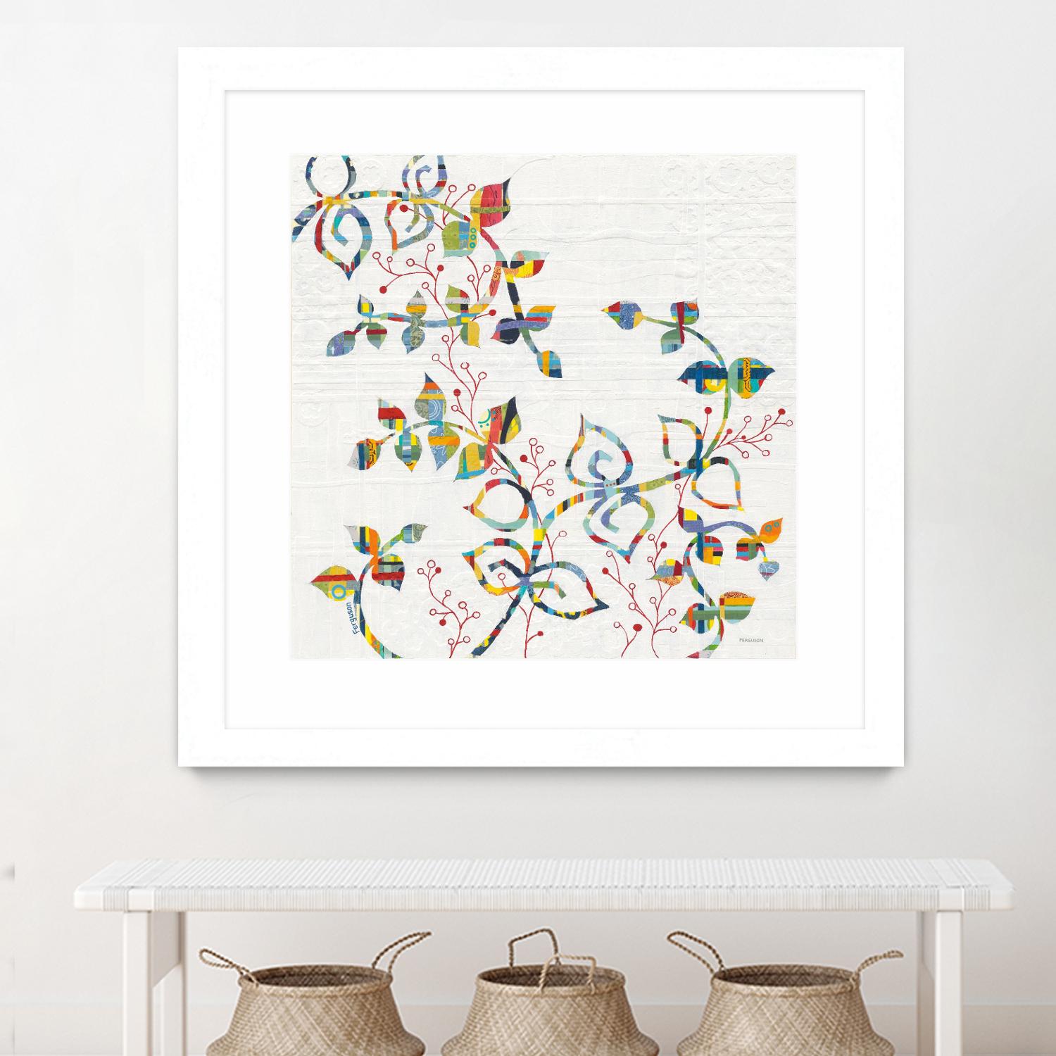 Rainbow Vines with Berries by Moira Hershey on GIANT ART - multi plants & trees natures