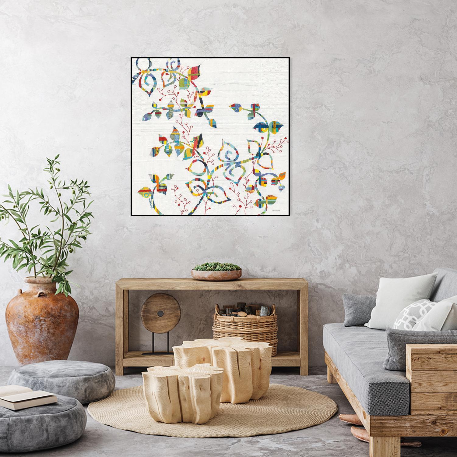 Rainbow Vines with Berries by Moira Hershey on GIANT ART - multi plants & trees natures