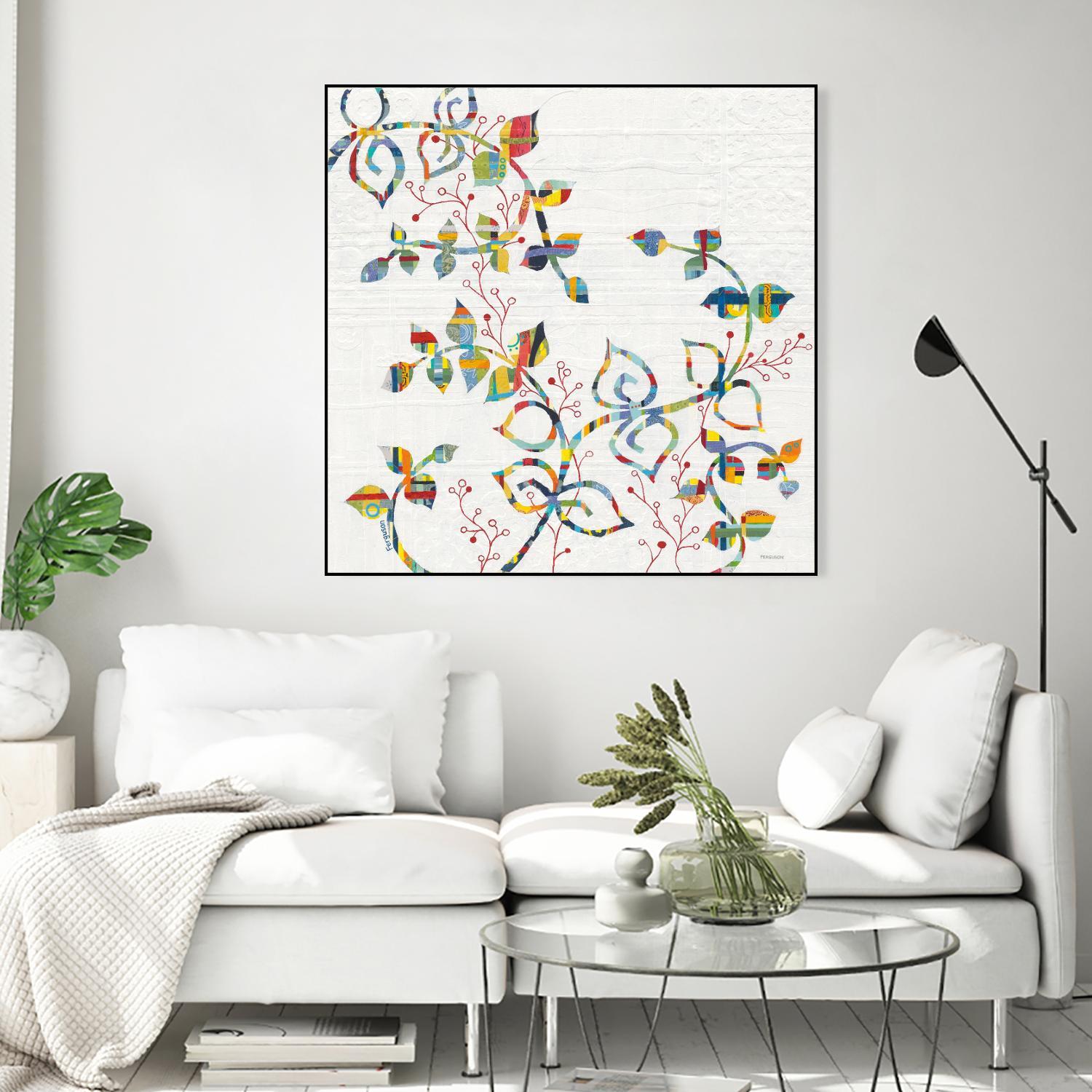 Rainbow Vines with Berries by Moira Hershey on GIANT ART - multi plants & trees natures