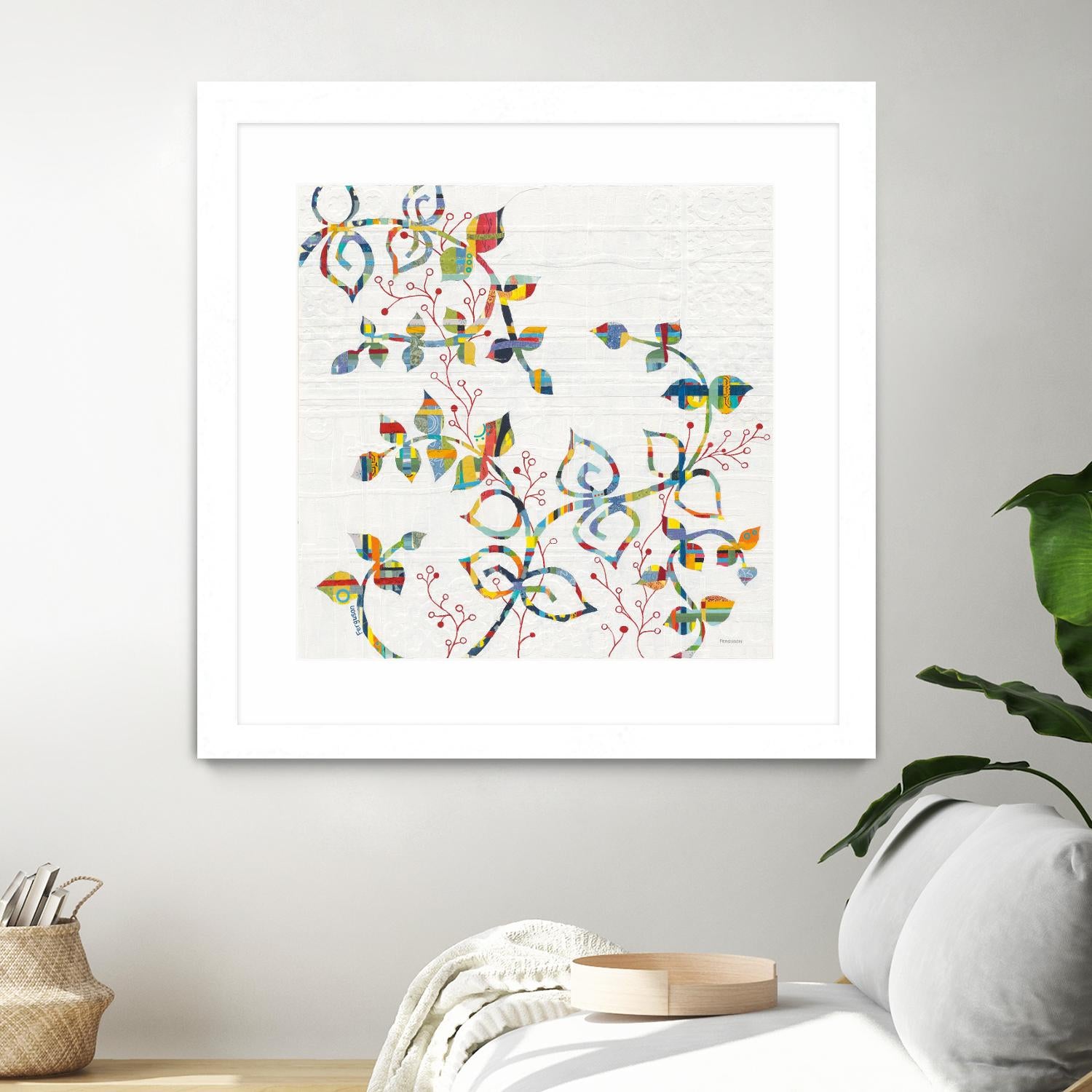 Rainbow Vines with Berries by Moira Hershey on GIANT ART - multi plants & trees natures
