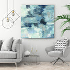 In the Clouds Indigo and Gray Crop by Silvia Vassileva on GIANT ART - white abstract