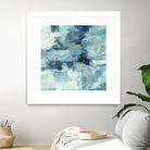 In the Clouds Indigo and Gray Crop by Silvia Vassileva on GIANT ART - white abstract