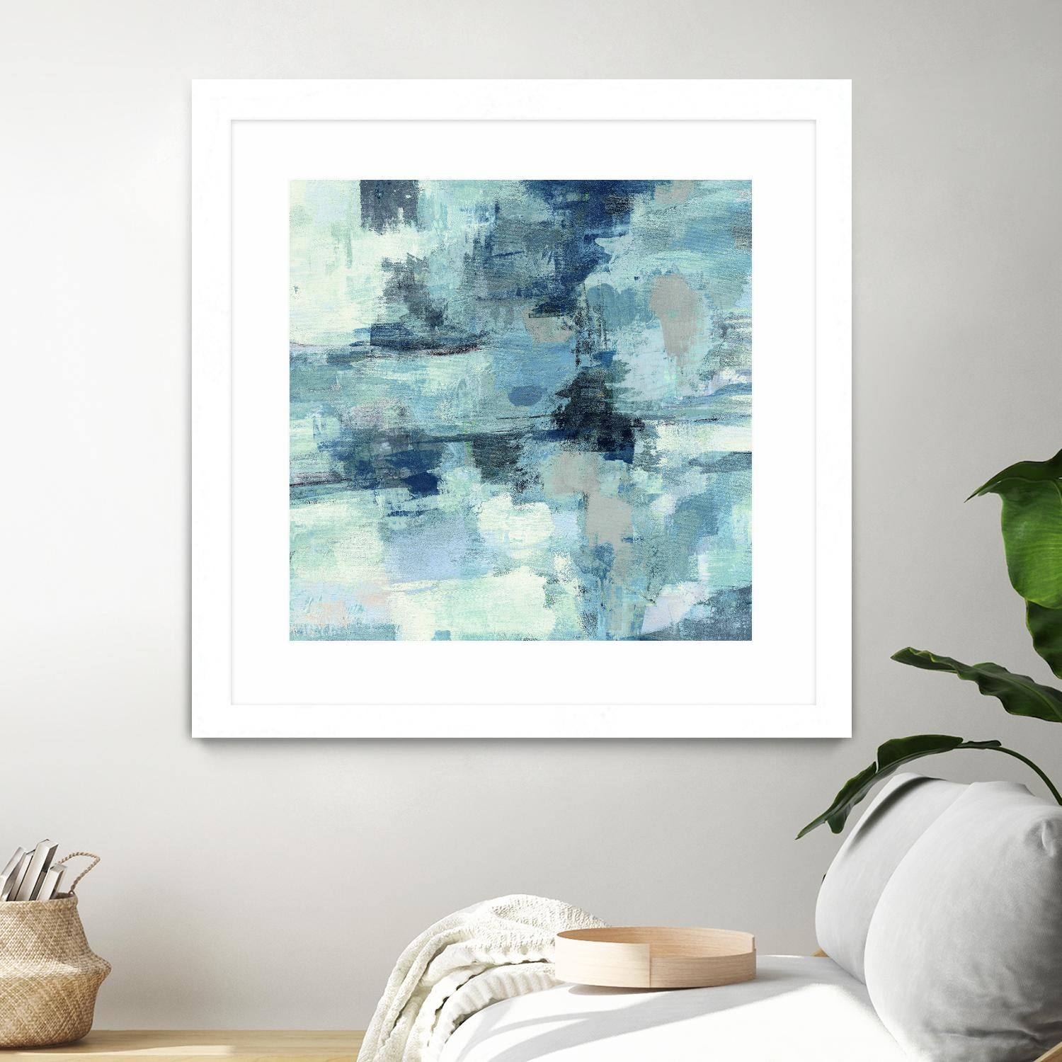 In the Clouds Indigo and Gray Crop by Silvia Vassileva on GIANT ART - white abstract