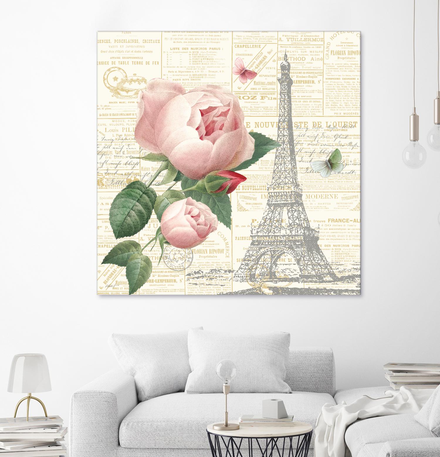 Roses in Paris IV by Katie Pertiet on GIANT ART - beige floral