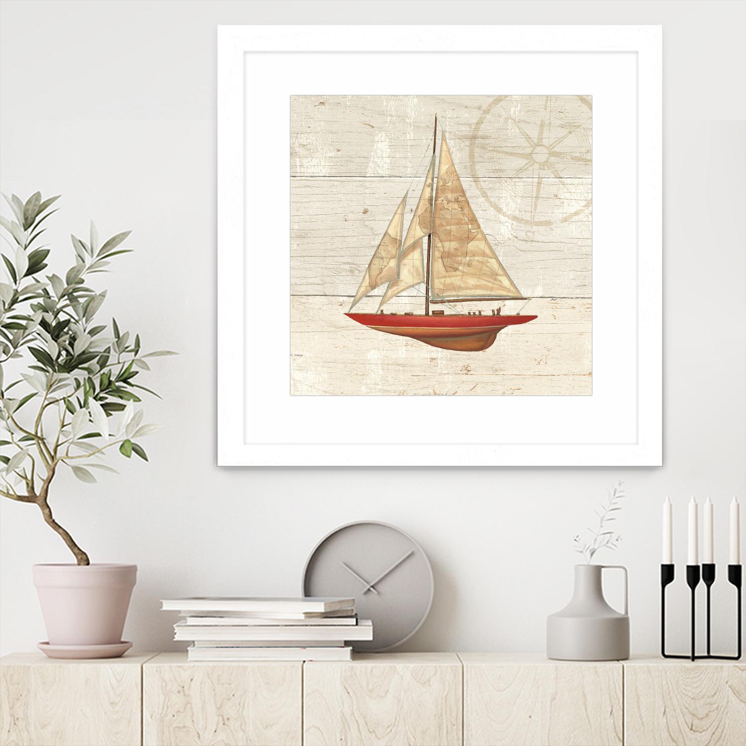 Nautique II by James Wiens on GIANT ART - beige nautical