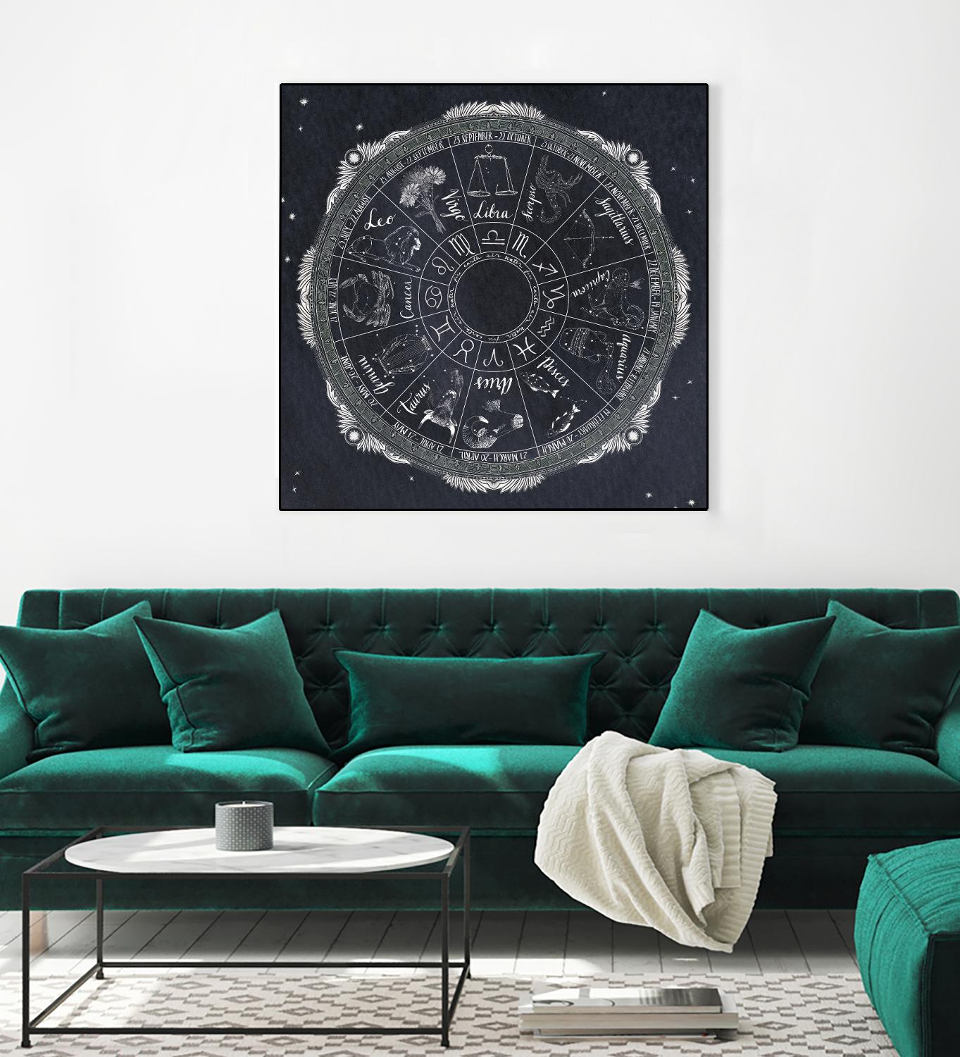 Night Sky Zodiac by Sara Zieve Miller on GIANT ART - grey maps