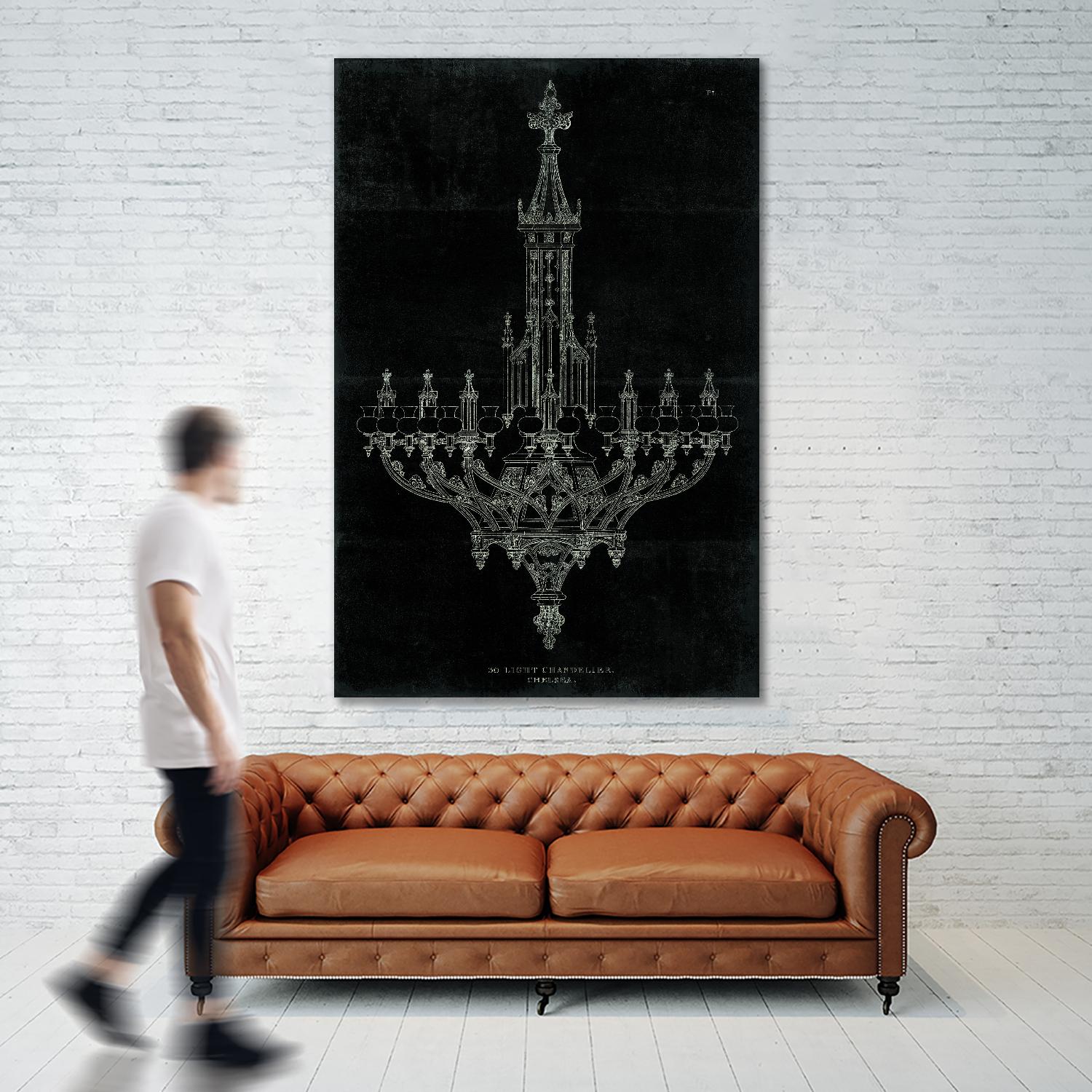 Ornamental Metal Work Chandelier by Portfolio on GIANT ART - grey interior