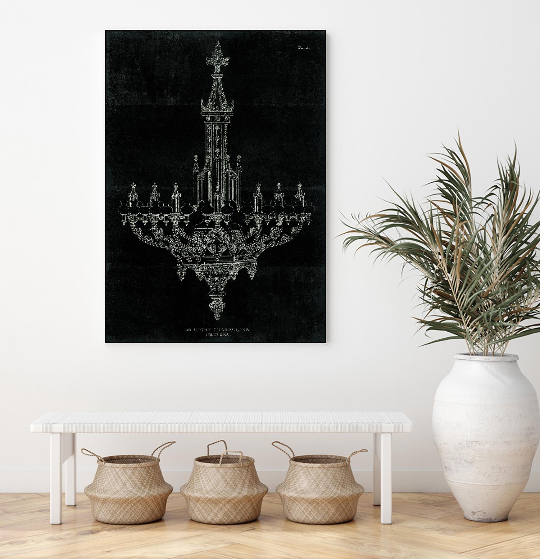 Ornamental Metal Work Chandelier by Portfolio on GIANT ART - grey interior