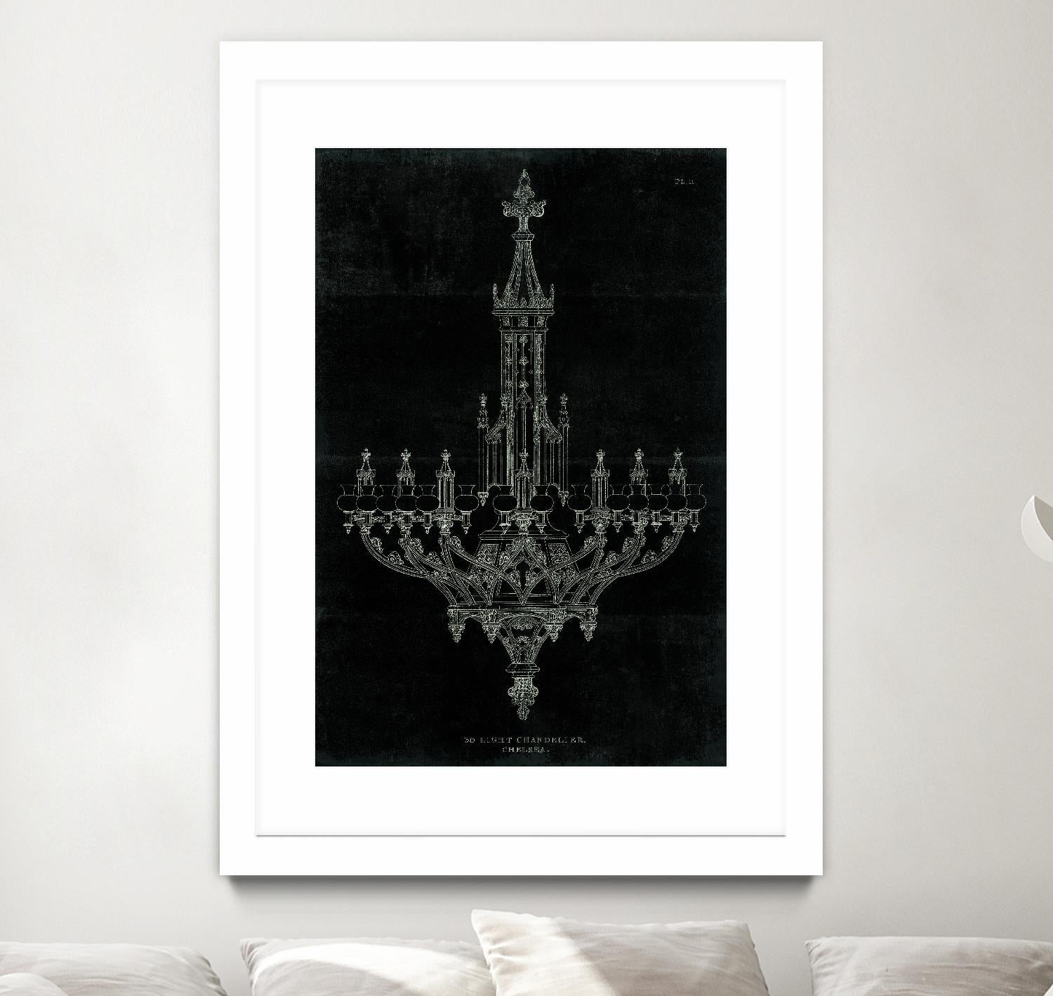 Ornamental Metal Work Chandelier by Portfolio on GIANT ART - grey interior