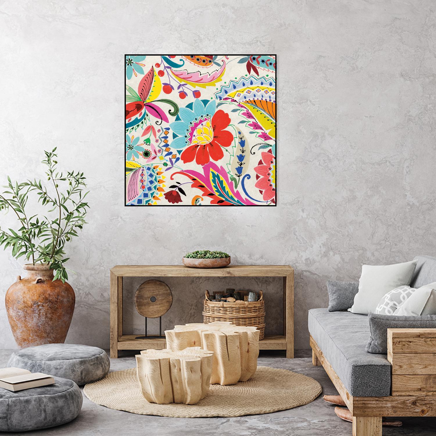 Boho Paisley II by Portfolio on GIANT ART - blue floral