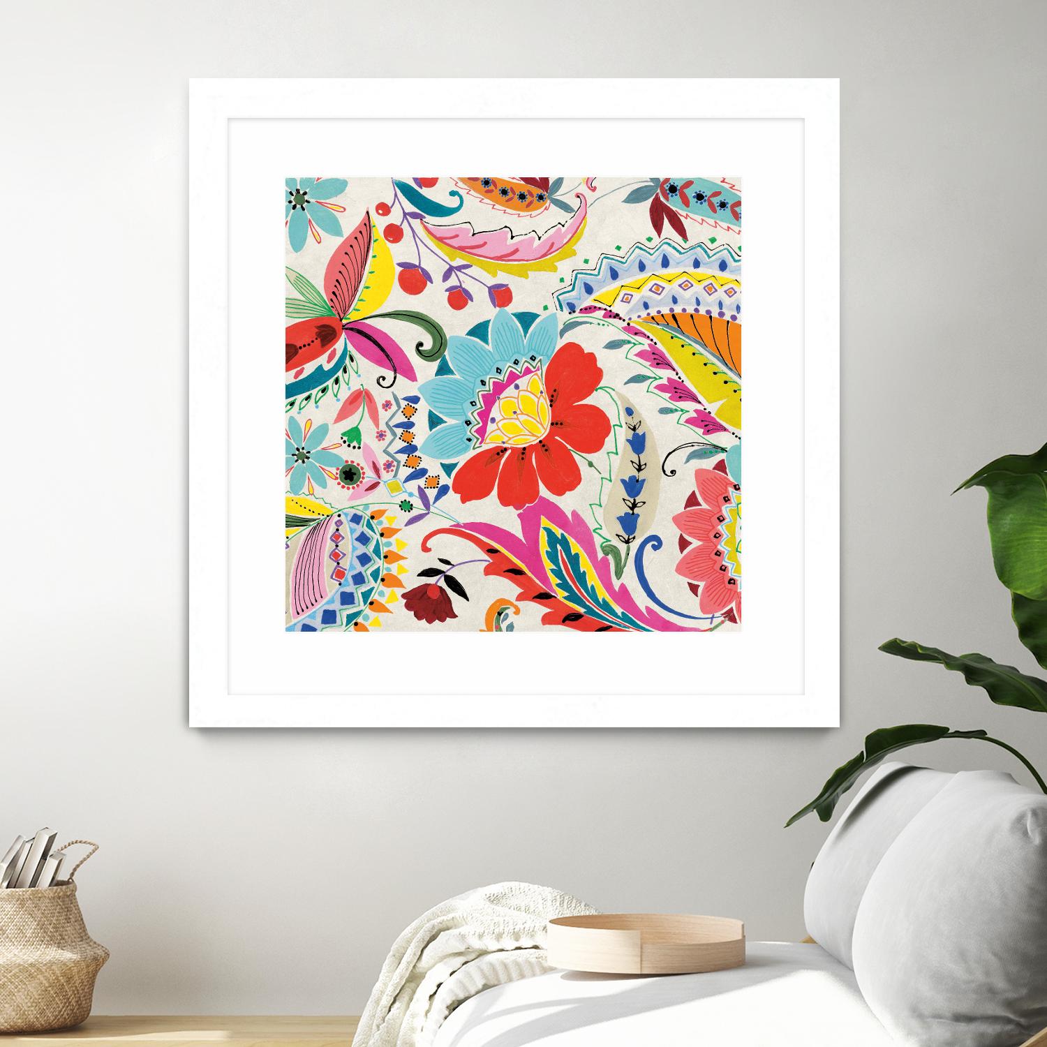 Boho Paisley II by Portfolio on GIANT ART - blue floral