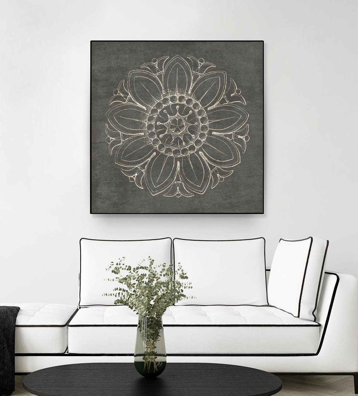 Rosette VII Gray by Portfolio on GIANT ART - grey contemporary