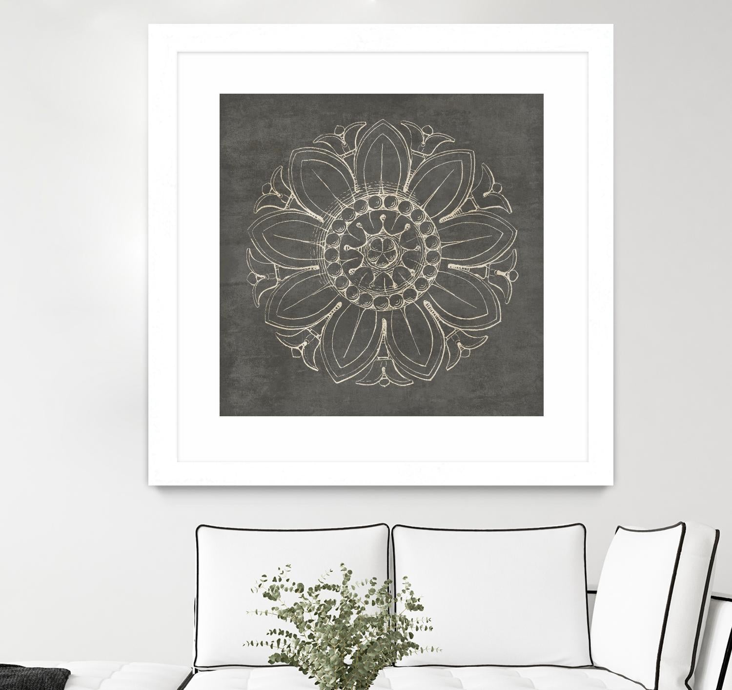 Rosette VII Gray by Portfolio on GIANT ART - grey contemporary