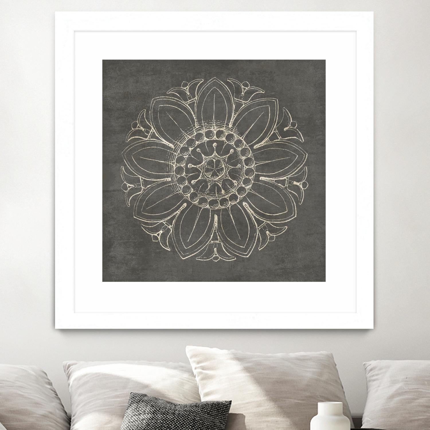 Rosette VII Gray by Portfolio on GIANT ART - grey contemporary