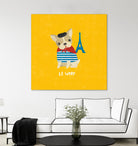Good Dogs French Bulldog Bright by Moira Hershey on GIANT ART - blue animals
