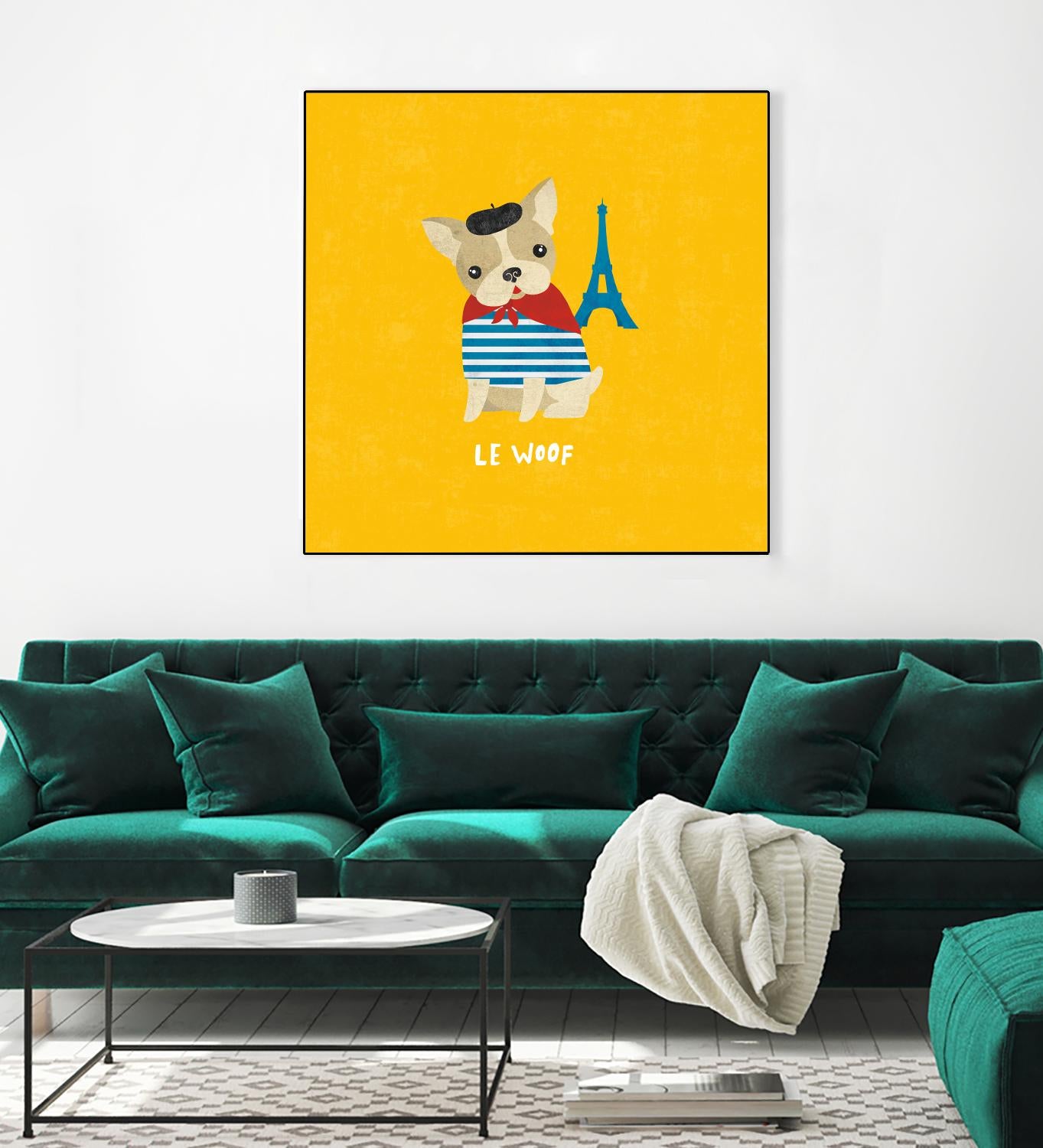 Good Dogs French Bulldog Bright by Moira Hershey on GIANT ART - blue animals