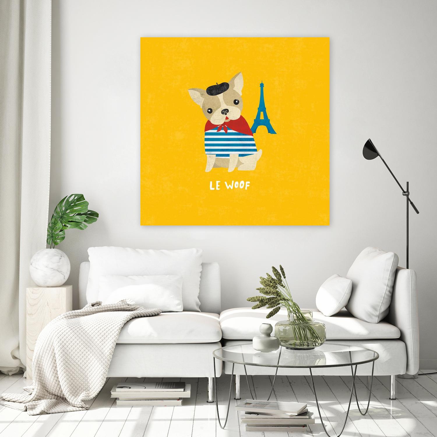 Good Dogs French Bulldog Bright by Moira Hershey on GIANT ART - blue animals
