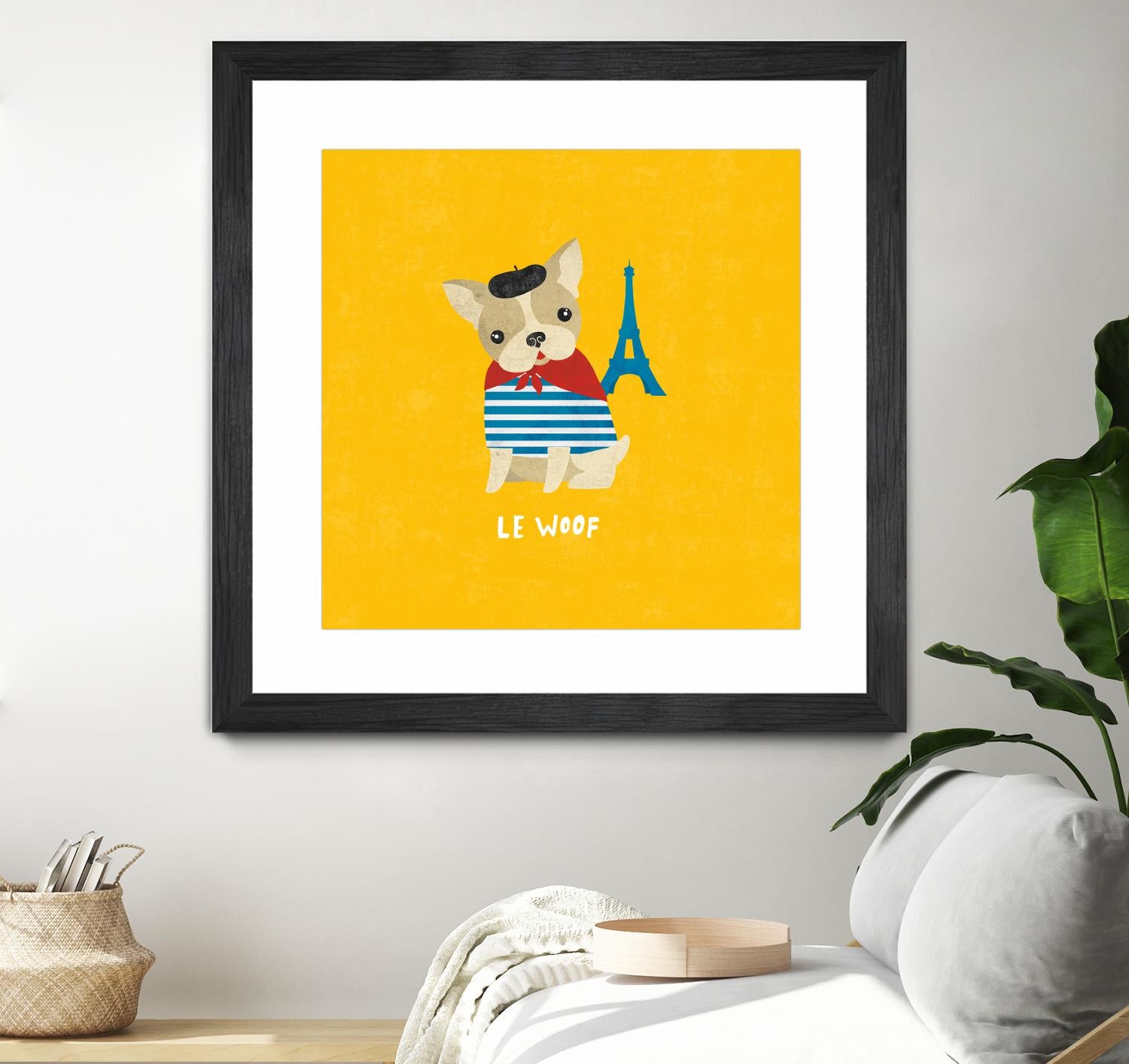 Good Dogs French Bulldog Bright by Moira Hershey on GIANT ART - blue animals