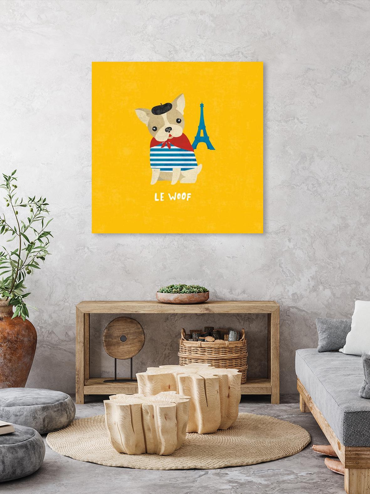 Good Dogs French Bulldog Bright by Moira Hershey on GIANT ART - blue animals