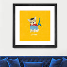 Good Dogs French Bulldog Bright by Moira Hershey on GIANT ART - blue animals