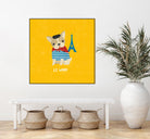 Good Dogs French Bulldog Bright by Moira Hershey on GIANT ART - blue animals