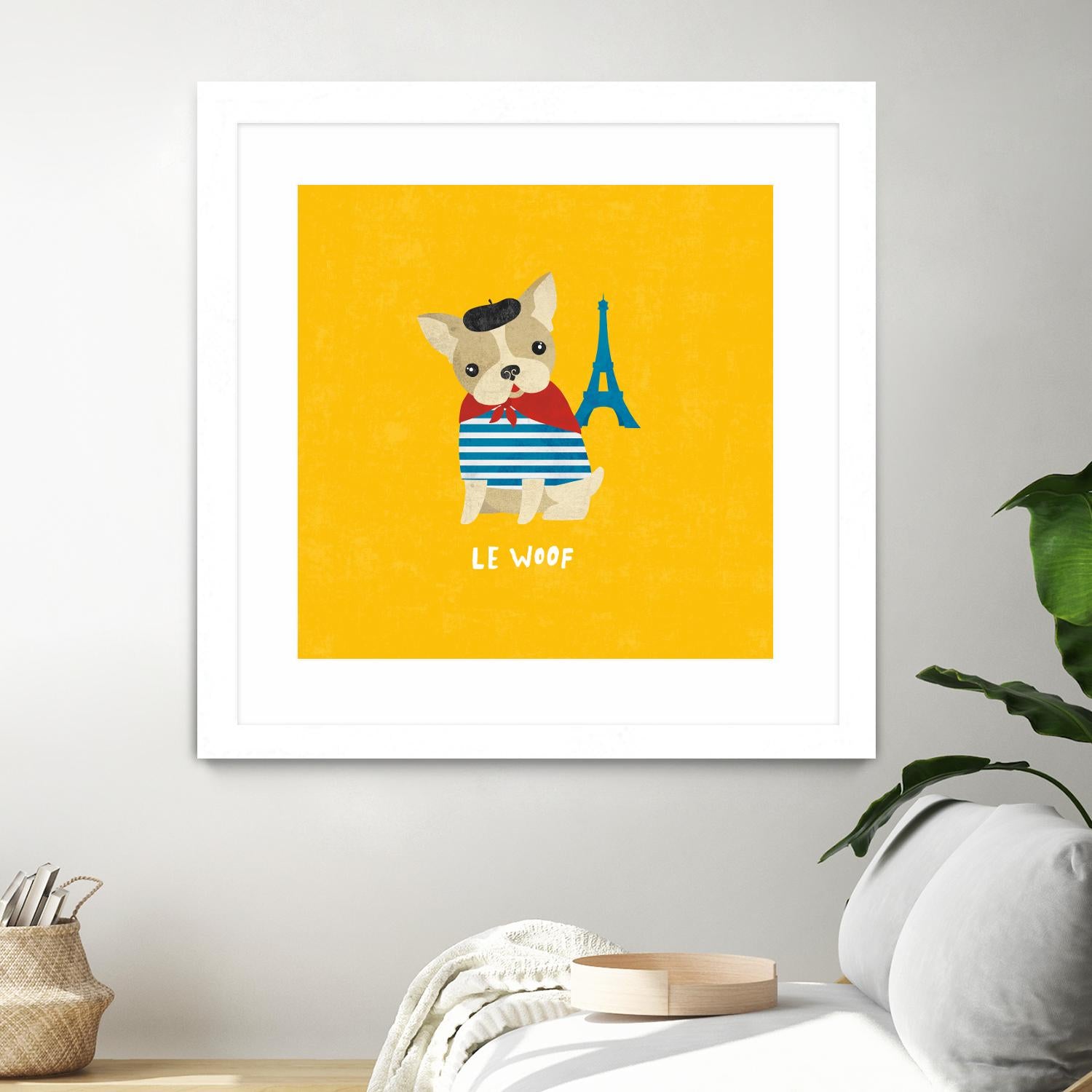 Good Dogs French Bulldog Bright by Moira Hershey on GIANT ART - blue animals