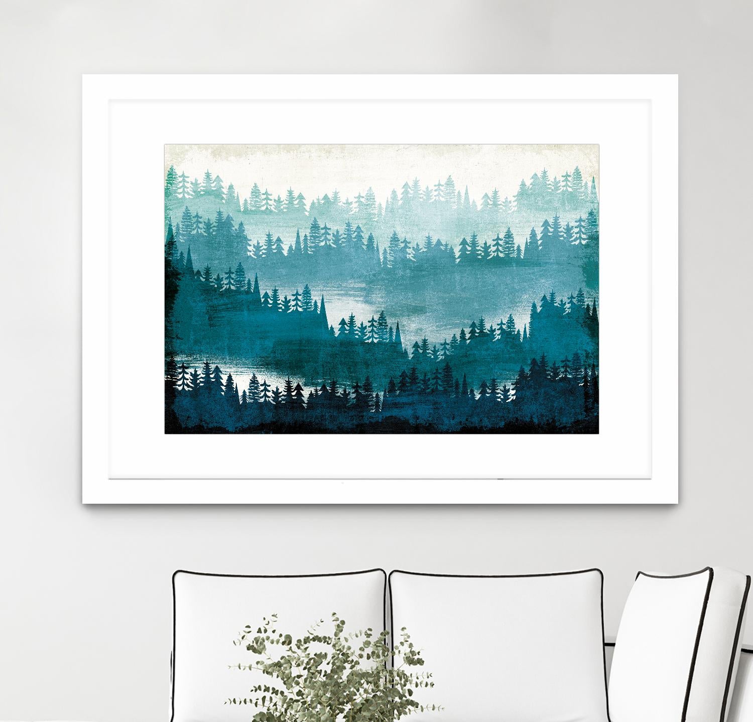 Mountainscape Blue by Michael Mullan on GIANT ART - white landscape