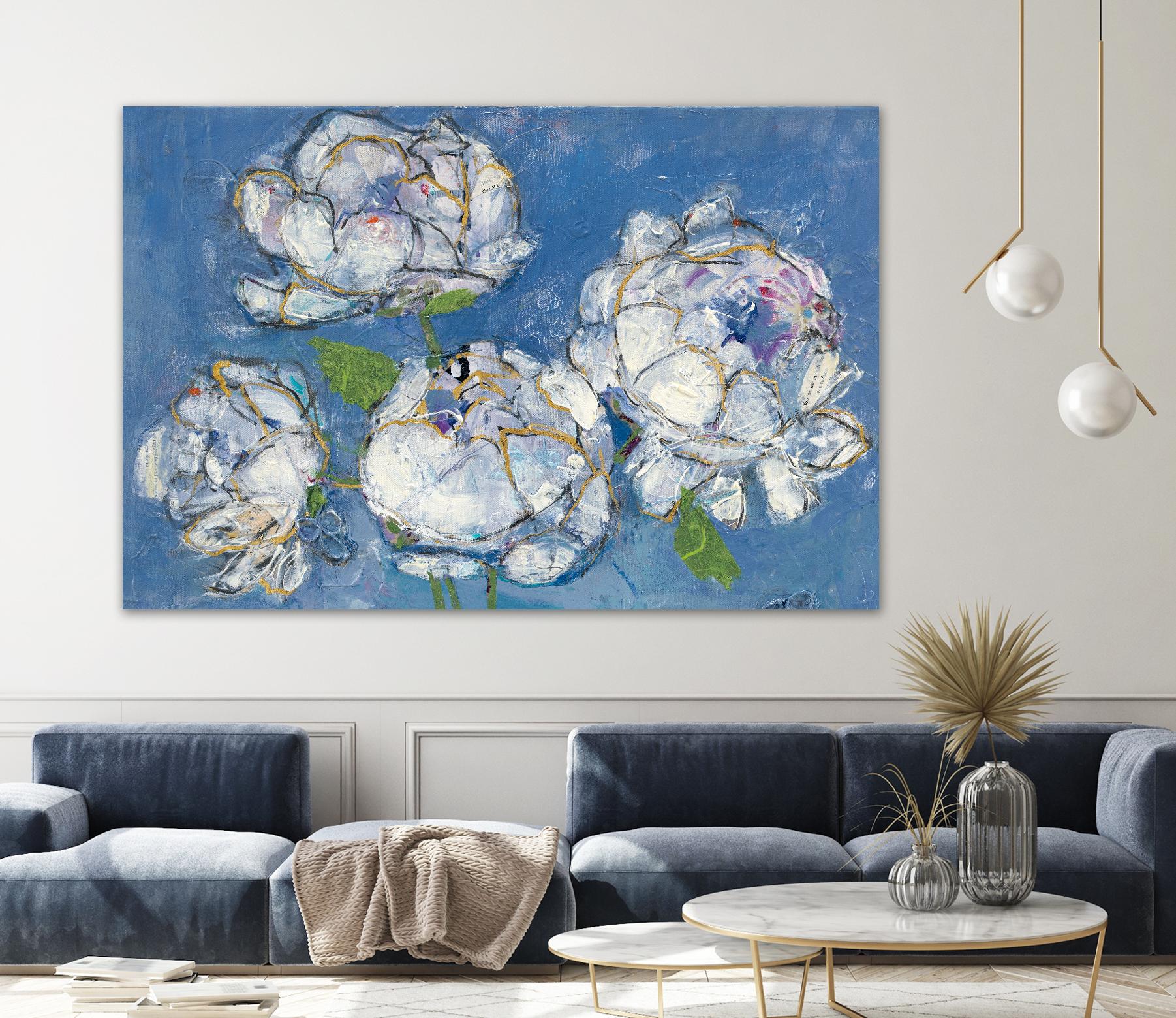 Vase of Peonies Crop by Kellie Day on GIANT ART - white floral