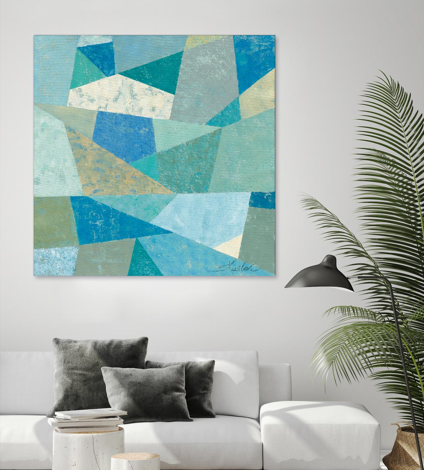 Teal Geo Metric by Silvia Vassileva on GIANT ART - green abstract